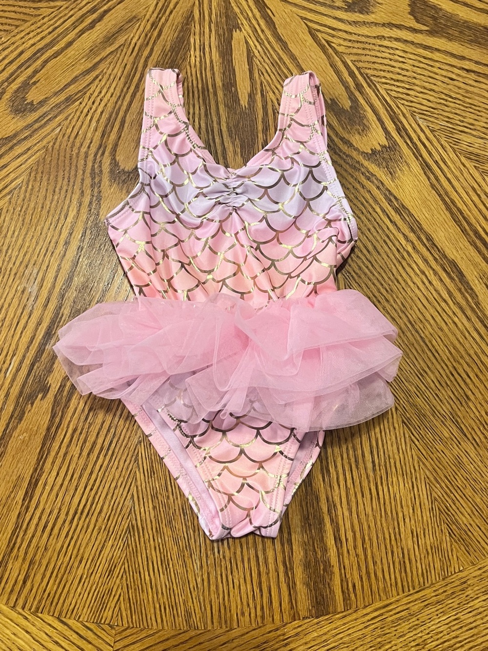 Wonder Nation Pink and Gold Mermaid Tutu Swimsuit Size 2T
